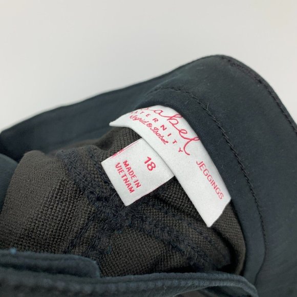 Isabel Maternity by Ingrid & Isabel Utility Jeggings Black Moto Skinny - Picture 7 of 15